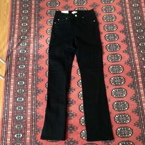 NWT H&M Split Hem Skinny Flare Black Jeans